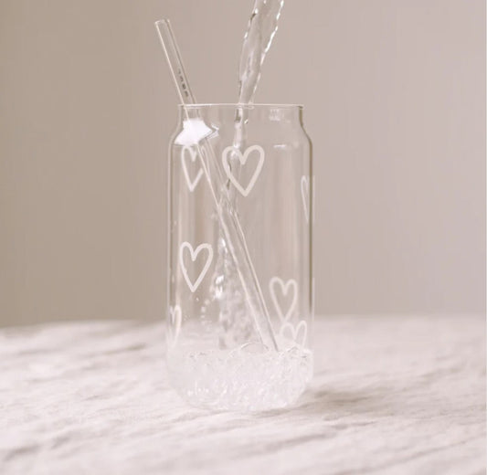 EULENSCHNITT - Trinkglas ''Herzen''