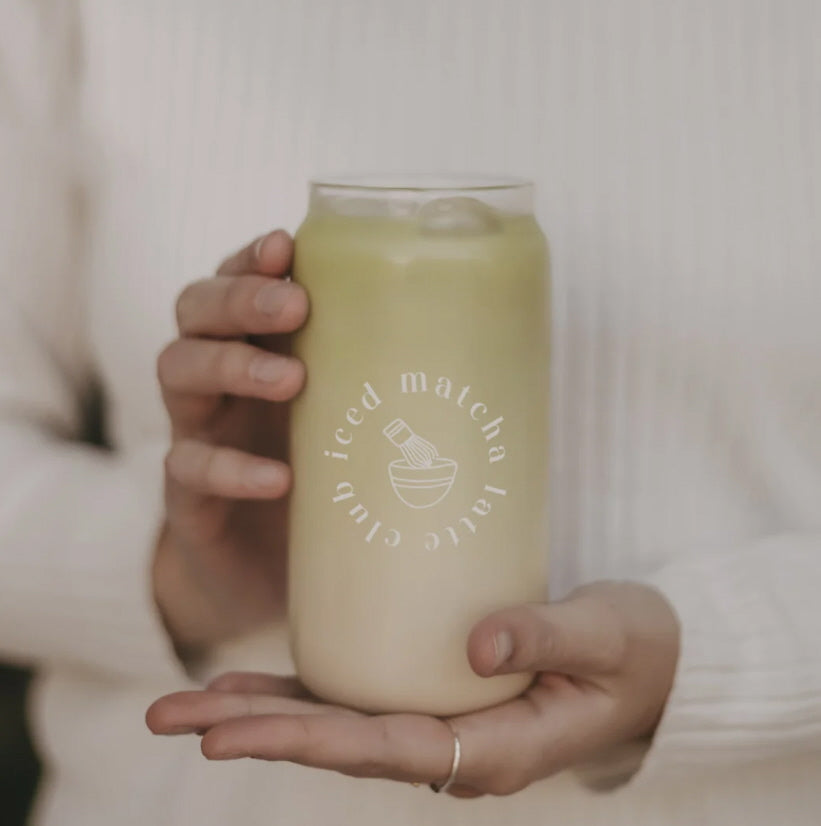 EULENSCHNITT - Trinkglas "Iced Matcha Latte Club"