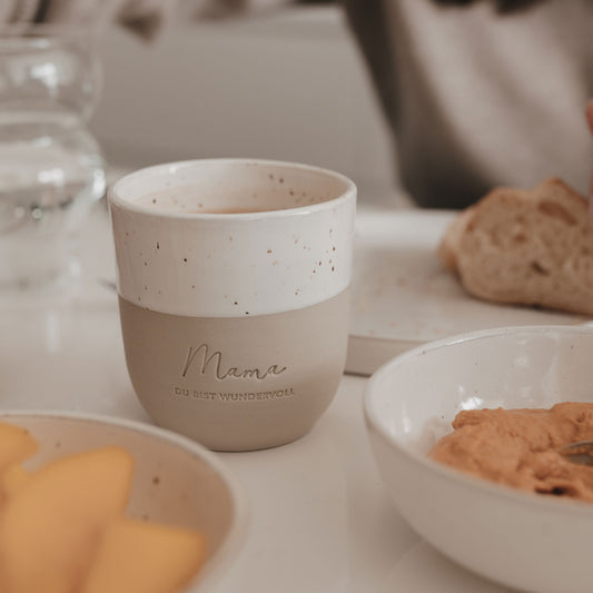 EULENSCHNITT - Becher ''Mama du bist wundervoll''