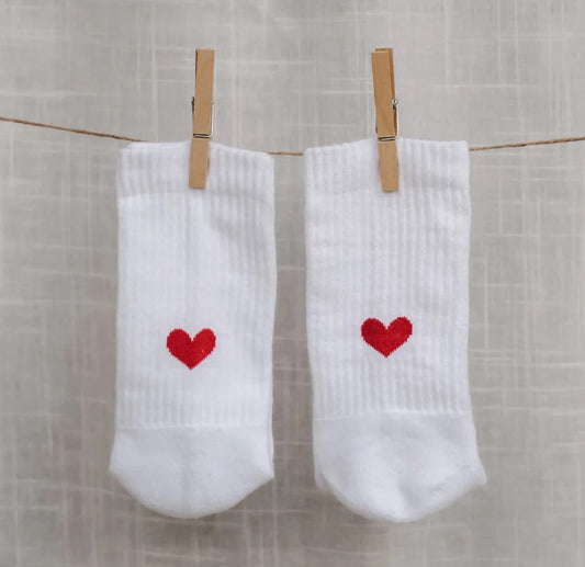 Eulenschnitt soc-016--17 Socken ''Rotes Herz''-1