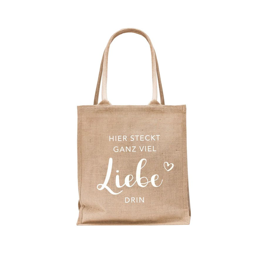 Eulenschnitt t-017 Jutetasche Liebe Bild2