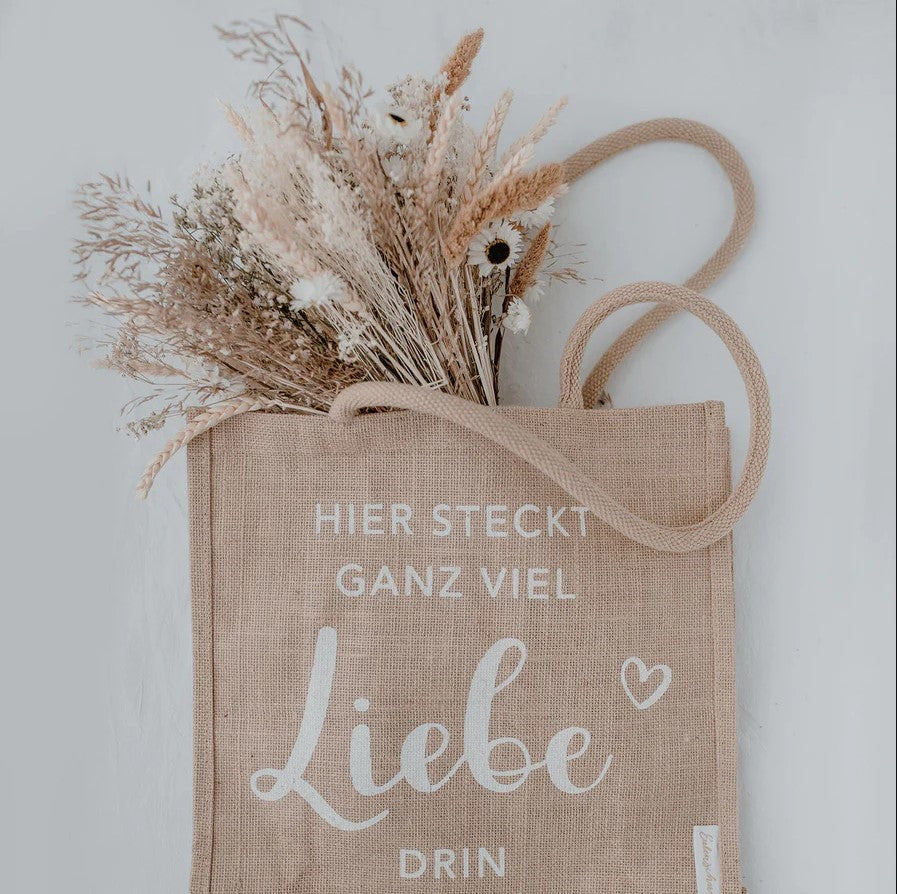 Eulenschnitt t-017 Jutetasche Liebe Bild3