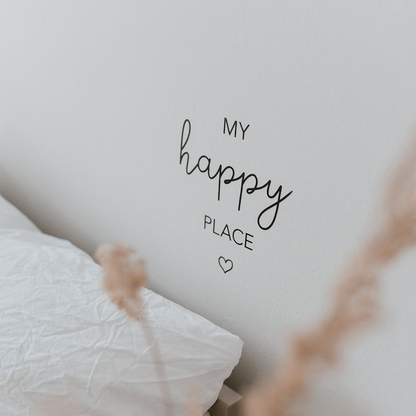 Eulenschnitt wst-057 Wandsticker Happy Place Bild1