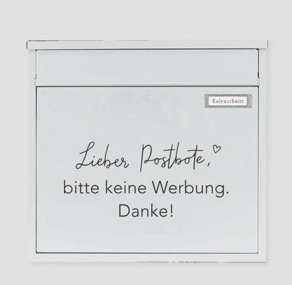 EULENSCHNITT - Sticker ''Bitte keine Werbung''