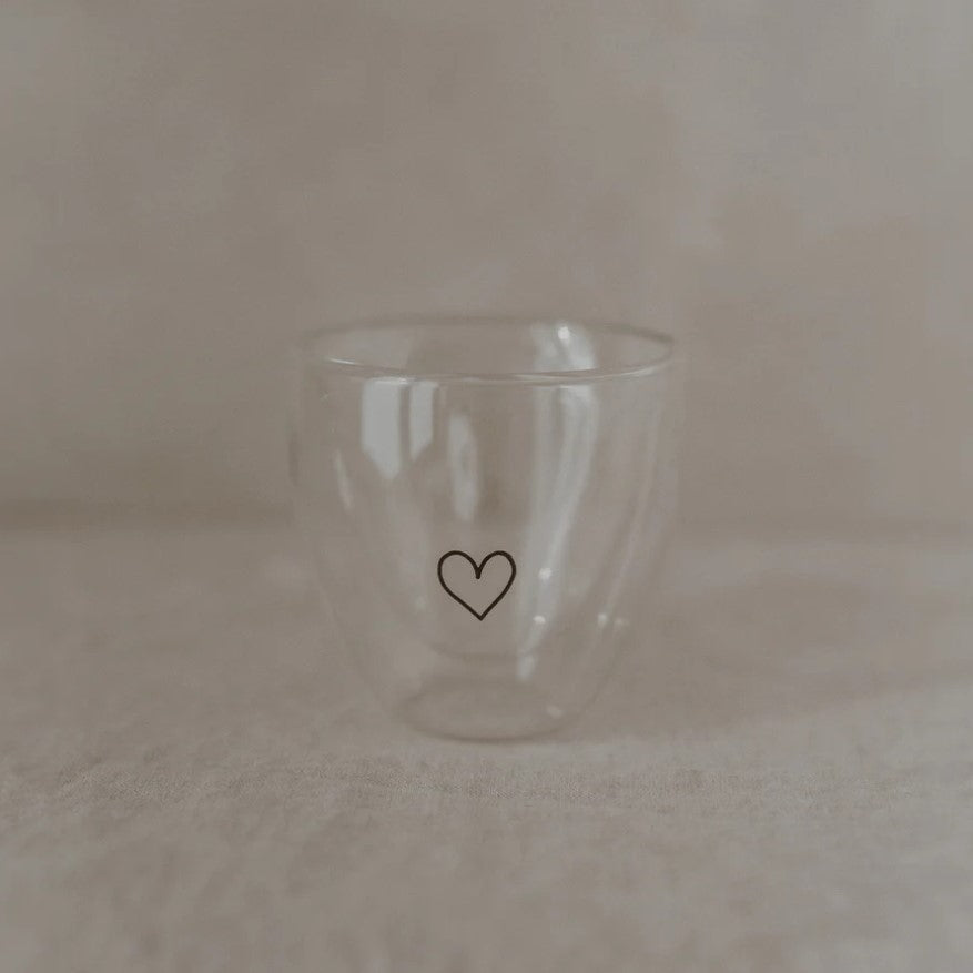 EULENSCHNITT - Doppelwandiges Glas in Herzform