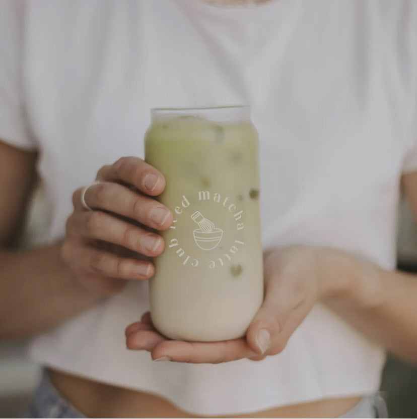 EULENSCHNITT - Trinkglas "Iced Matcha Latte Club"