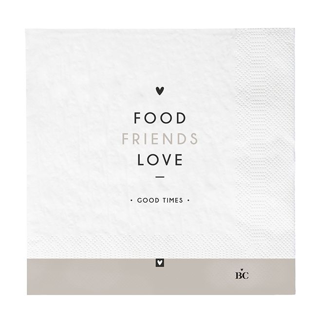 Bastion Collections  ZA-NAPKIN 051 L BT Napkin Food Friends Love Bild1