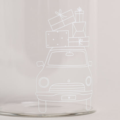 EULENSCHNITT - Mini Vorratsglas ''Christmas Car''