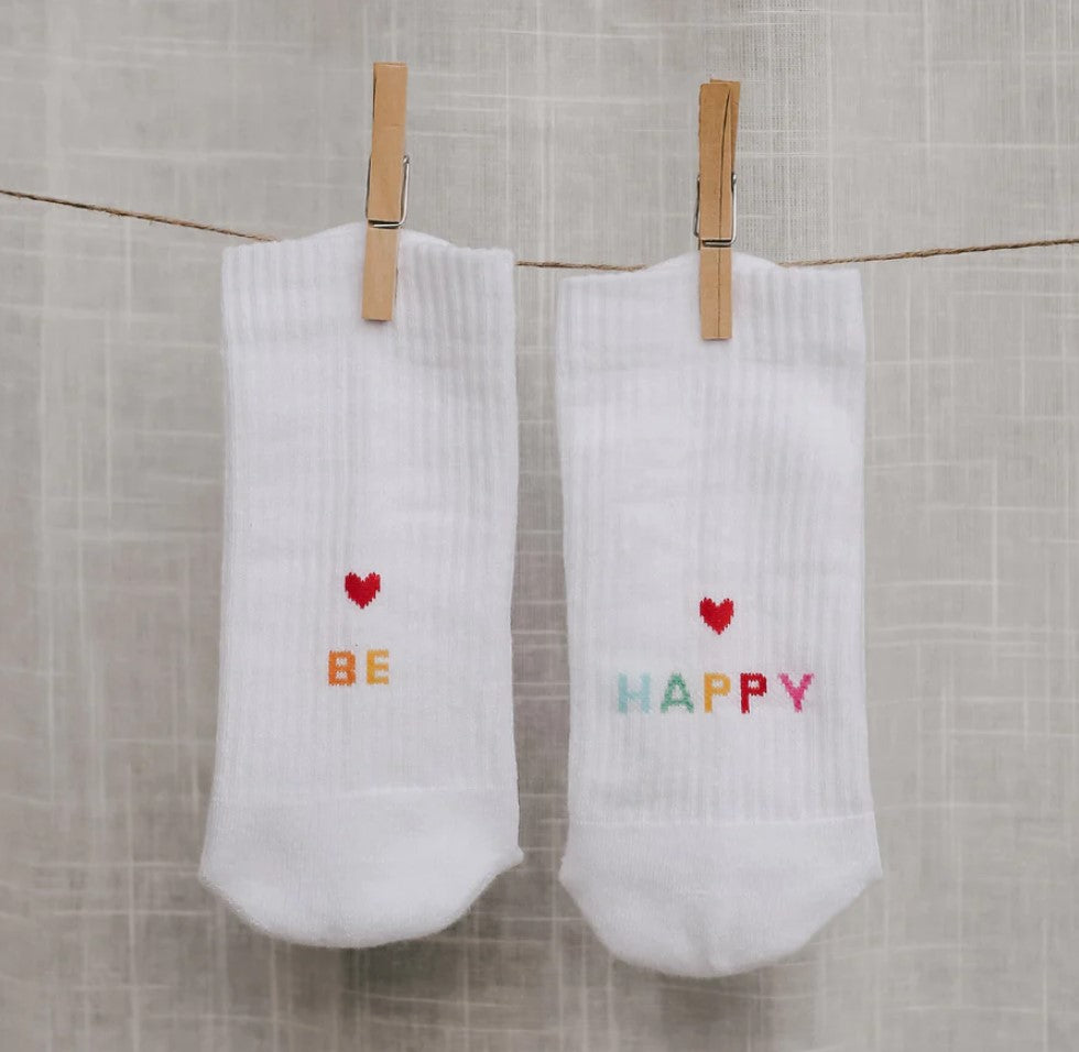 Eulenschnitt  soc-034-035 Socken ''Be Happy''-1