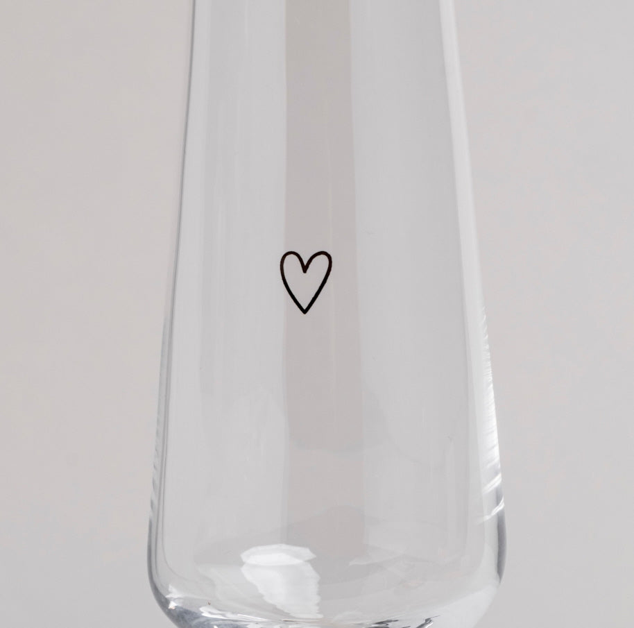 EULENSCHNITT - Sektglas ''Herz''
