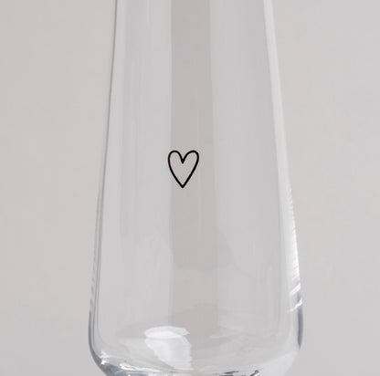 EULENSCHNITT - Sektglas ''Herz''