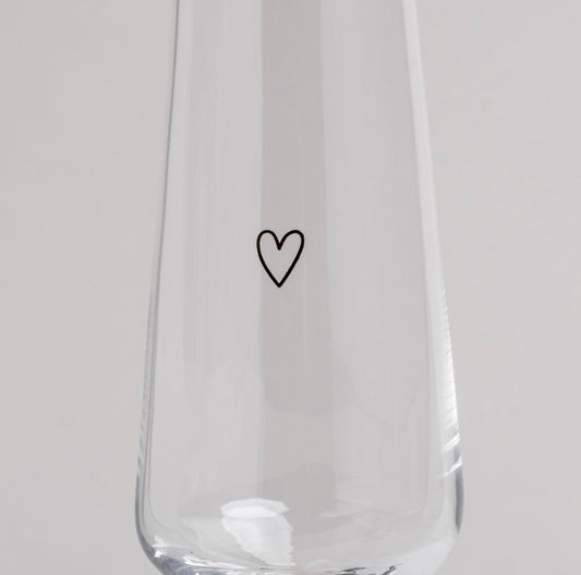 EULENSCHNITT - Sektglas ''Herz''